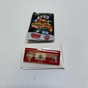 FIFA WORLD CUP 2002 Korea National Flag Pin McDonalds Coca Cola 1x2.5”